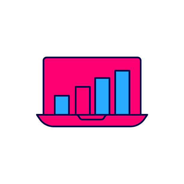 填充轮廓笔记本电脑与图形图表图标隔离在白色背景。报告文本文件图标。会计的迹象。审计、分析、计划。向量图片下载