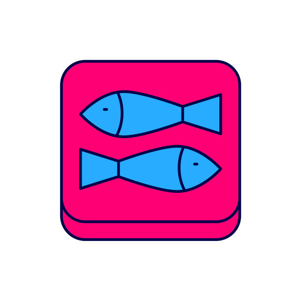 填充轮廓罐头鱼图标孤立的白色背景。向量图片下载