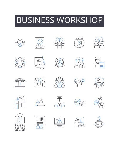 商业车间线图标收集。胜利，胜利，成功，成就，征服，克服，冠军矢量和线性插图。设置优势、优势、成就轮廓标志图片下载