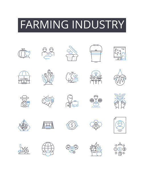 农业行业线条图标收集。收藏，库存，控股，剧目，分类，目录，兵工厂矢量和线性插图。靶场，仓库，仓库轮廓标志设置图片下载
