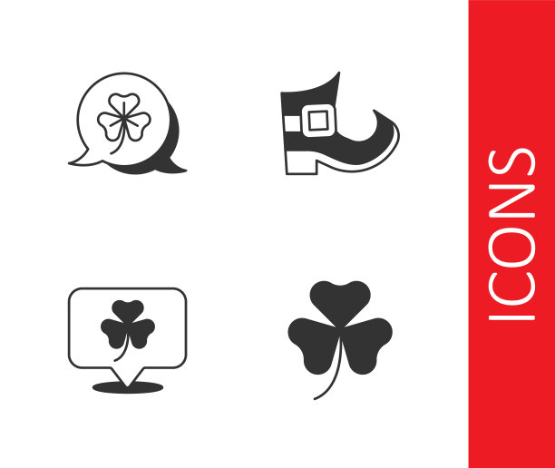 设置三叶草的叶子，和小妖精的开机图标。向量图片下载