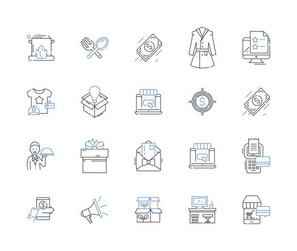 街角商店的线条图标集合。零食，便利，苏打水，香烟，彩票，饮料，筹码矢量和线性插图。口香糖，糖果，啤酒的轮廓标志设置图片下载