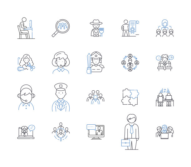 制作角线图标集合。DIY，艺术，缝纫，编织，钩针，绗缝，绘画矢量和线性插图。剪贴簿，书法，刺绣大纲标志集图片下载