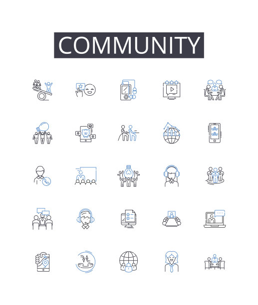 社区线路图标集合。冰，雪，永久冻土，冻土带，融化，冰川，气候矢量和线性插图。环境、生态、生态系统大纲标志设置图片下载