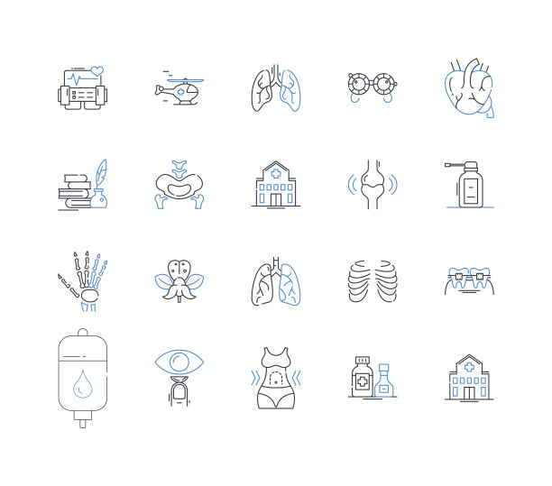 儿科护理线性图标合集：儿科、婴儿、儿童、幼儿、免疫、疫苗矢量线性图。儿科手术、健康、福祉轮廓标志图片下载