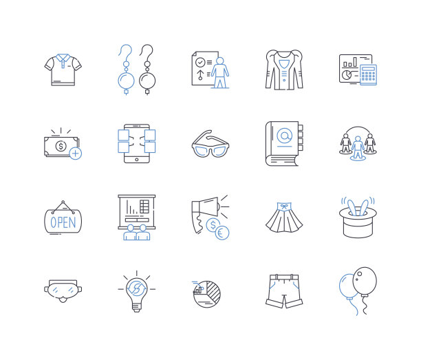 摄影工作室线图标集合。演播室，镜头，构图，曝光，照明，快门，光圈矢量和线性插图。姿势，背景，编辑轮廓标志设置图片下载