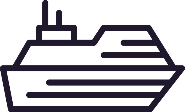 船舶矢量线图标。优质的标志，为网站，设计，网上商店，公司，书籍，广告。黑色轮廓象形文字孤立在白色背景图片下载