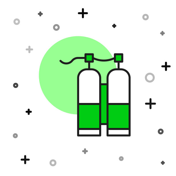 填充轮廓水龙图标孤立在白色背景。潜水员氧气罐。潜水设备。极限运动。运动设备。向量图片下载