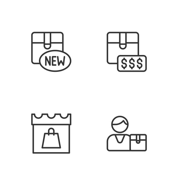 设置线买家，购物日，新收集和项目价格标签与美元图标。向量图片下载