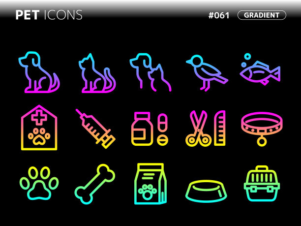 与pet_061相关的渐变样式图标集图片下载