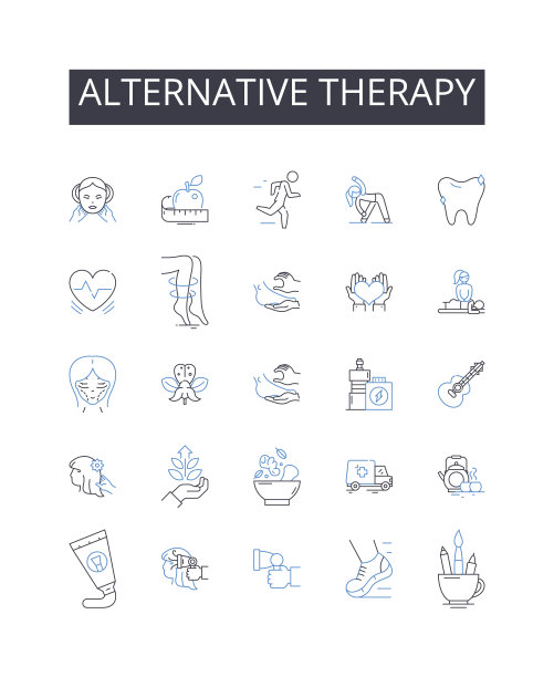 替代疗法线图标集合。商业，零售，销售，市场，出口，店面，业务矢量和线性插图。贸易，市场，特许经营大纲标志设置图片下载