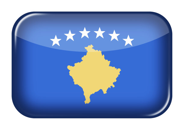 科索沃网页图标矩形按钮与剪切路径3d插图图片下载