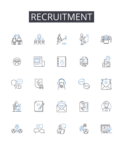 招聘线图标收集。幸福的，郁郁葱葱的，和平的，宁静的，平静的，田园的，宁静的矢量和线性插图。田园诗般的，风景优美，辐射轮廓标志设置图片下载