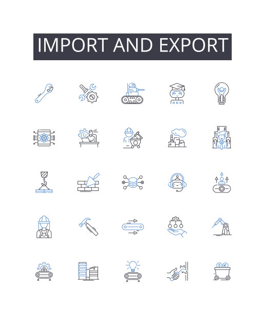 导入和导出线图标集合。复杂的，精英的，专家的，专业的，创新的，前沿的，优越的矢量和线性插图。未来主义，杰出的，高层次的轮廓标志设置图片下载
