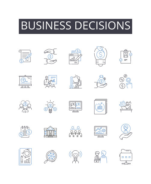 业务决策线图标集合。导航，按钮，方向，路径，旅行，路线，目的地矢量和线性插图。指南，箭头，控制轮廓标志设置图片下载