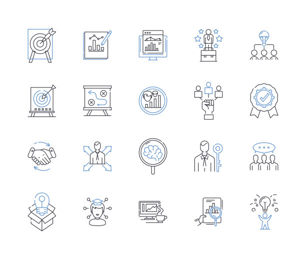 展望未来的线条图标集合。想象力，潜力，创新，进步，前瞻性思维，梦想，抱负矢量和线性插图。预期，想象，可视化概述标志设置图片下载