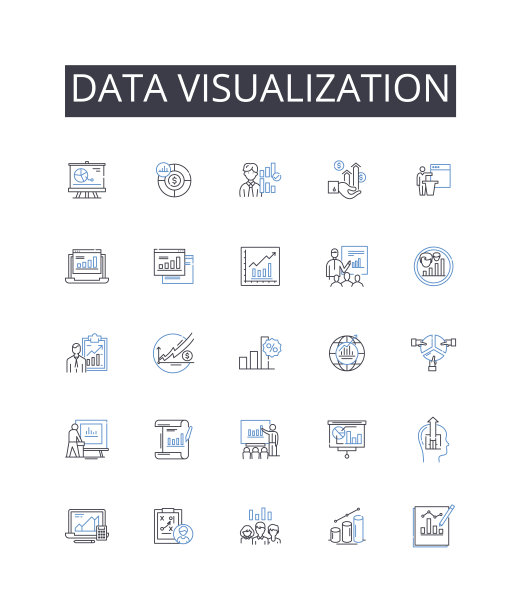 数据可视化线图标收集。织物，颜色，纹理，风格，配件，时尚，艺术矢量和线性插图。细节、诠释、表演大纲标志设置图片下载