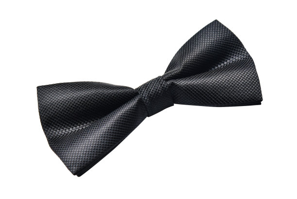 黑色婚礼蝴蝶领带的男人孤立在白色的背景图片下载