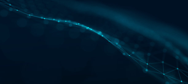 未来的抽象网格。波浪与点和线的连接。3 d渲染。图片下载