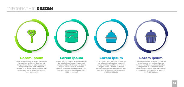 设置棒棒糖，蛋糕，和。业务信息图表模板。向量图片下载