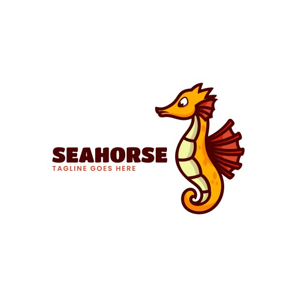 矢量插图海马吉祥物卡通风格。图片下载