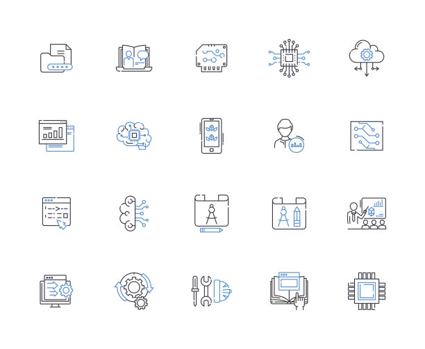 跑步慢跑线图标集合。短跑，耐力，有氧运动，耐力，里程，步道，跑步机矢量和线性插图。间隔，速度，比赛大纲标志设置图片下载