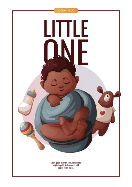 睡在襁褓中的男婴，泰迪熊和奶瓶。图片下载