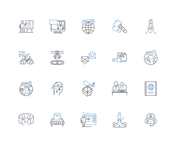 现代化线条图标集合。创新，升级，改造，增强，进展，进步，翻新矢量和线性插图。改进，翻新，振兴纲要标志设置图片下载