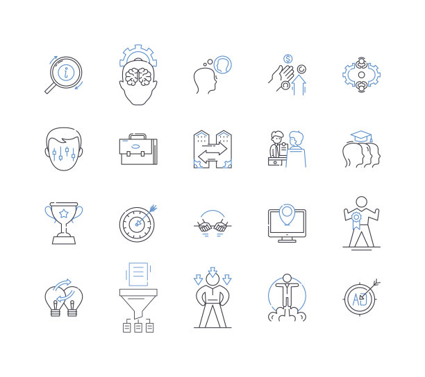 交易意向线图标集合。易货，出售，交换，购买，转售，收购，贸易矢量和线性插图。购买，谈判，交易大纲标志集图片下载