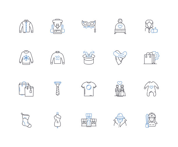 魅力线图标集合。优雅，奢华，风格，时尚，精致，光彩，美丽矢量和线性插图。格蕾丝，格莱姆，火花轮廓标志设置图片下载