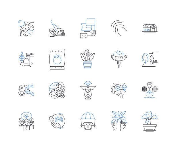 活动策划线图标收集。战略，创意，预算，场地，物流，餐饮，娱乐矢量和线性插图。邀请，网络，技术大纲标志设置图片下载