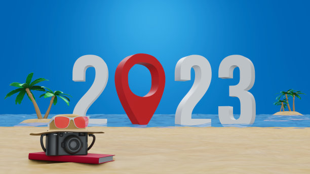 2023号沙滩上的蓝天白云抽象的背景。图片下载