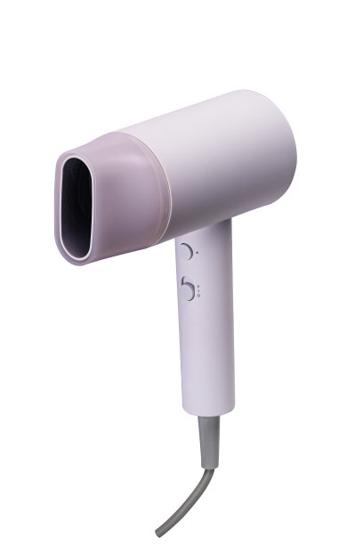 紧凑的单一新的白色吹风机和喷嘴隔离在白色的背景。图片下载