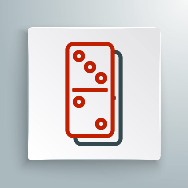线Domino图标隔离在白色背景上。色彩缤纷的轮廓概念。向量图片下载