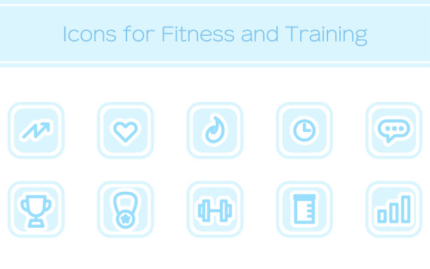 运动图标设置用于健身和训练应用程序图片下载