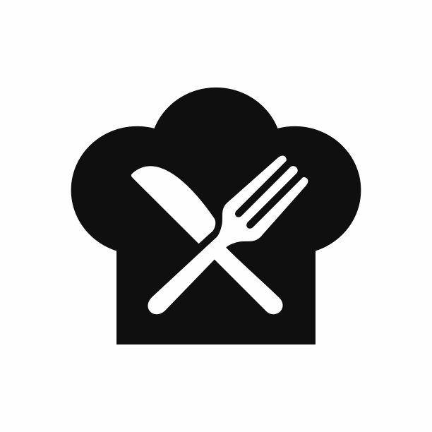 厨师帽图标。餐馆的食物图标孤立的白色背景图片下载