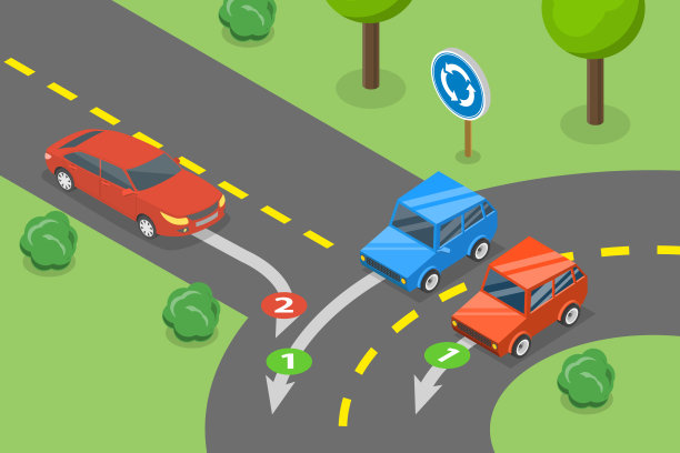 交通调节规则的三维等距平面矢量概念说明图片下载