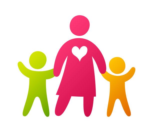 有孩子的快乐母亲图标图片下载