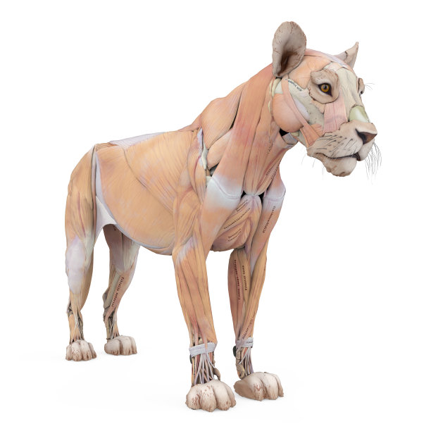 分离的狮子肌肉解剖图片下载