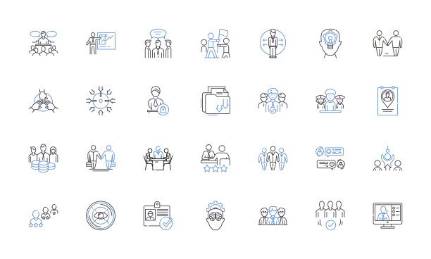 规则设计线条图标集合。指南，说明，框架，结构，原理，方法，系统矢量和线性插图。方法论，建筑，蓝图大纲标志设置图片下载