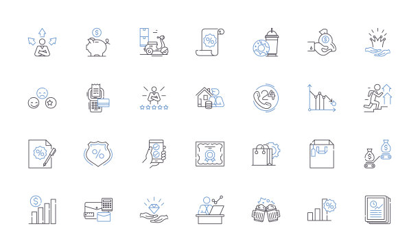 奖励点线图标收集。赎回，忠诚，奖励，积分，层，津贴，会员矢量和线性插图。赚取，奖励，折扣大纲标志设置图片下载