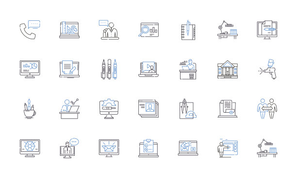 制造路线线图标收集。生产，装配，制造，加工，加工，装配线，操作向量和线性插图。工艺组装、成型、成型、外形标识设置图片下载