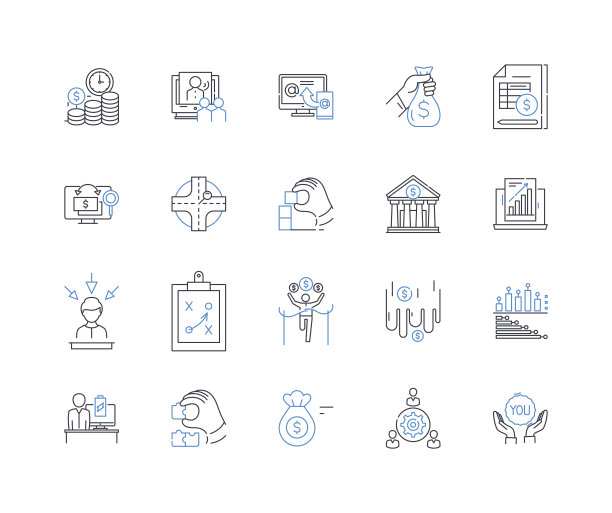 教育技术线图标收集。电子学习，教育技术，游戏化，虚拟，自适应，增强，平台矢量和线性插图。移动、互动、多媒体轮廓标识集图片下载