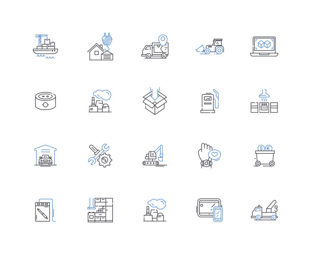 设备线图标收集。智能，平板电脑，笔记本电脑，台式机，游戏，相机，路由器矢量和线性插图。打印机，扫描仪，智能手表轮廓标志设置图片下载