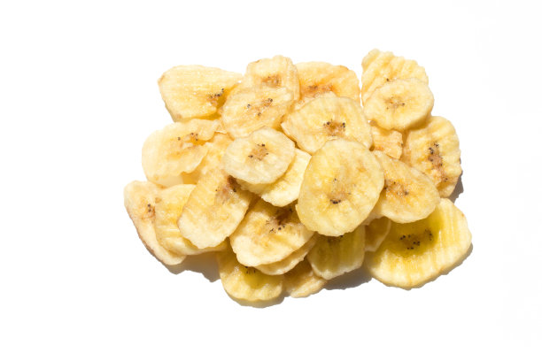 白色背景上的香蕉片图片下载