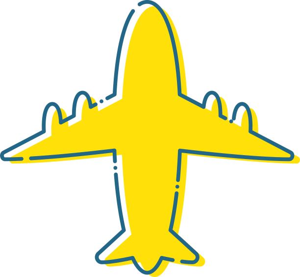 简单的黄色平面与蓝色虚线的插图/插图材料(矢量插图)图片下载