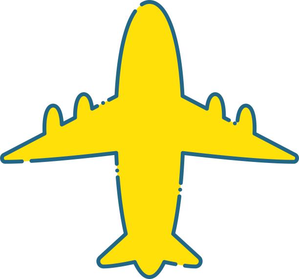 简单的黄色平面与蓝色虚线的插图/插图材料(矢量插图)图片下载