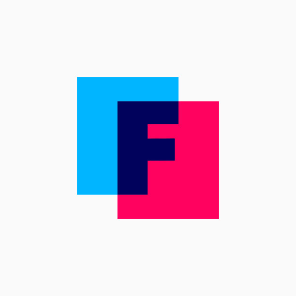 字母F字母标记初始叠加颜色图标矢量图标说明图片下载