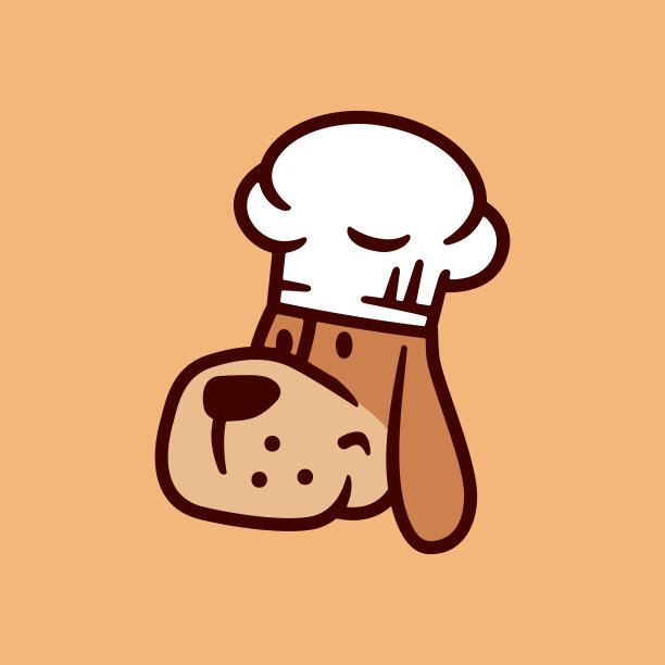 狗厨师小狗面包店餐厅厨房卡通吉祥物人物图标矢量图标插图图片下载