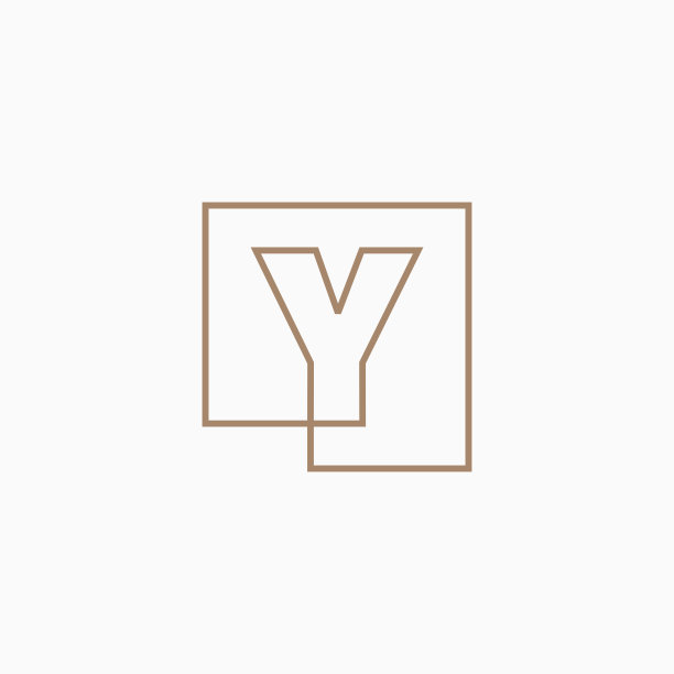 字母Y首字母标志轮廓连续线黄金方形图标矢量图标说明图片下载